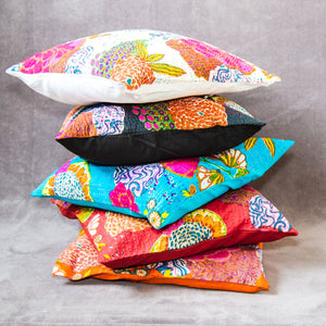 Tropical Block Printed Colourful cushion covers - Set of 2