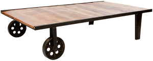 BARO - Industrial Wheelbarrow inspired Reclaimed Wood Coffee Table