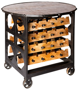 BRIX wine rack table  - handmade in reclaimed wood and metal