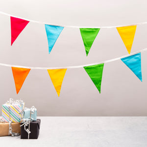 Washable / Reusable Cotton Rainbow Coloured Bunting 14 Flags