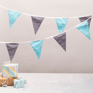 Washable / Reusable  Cotton Two Tone Bunting 14 Flags
